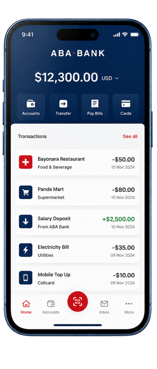 ABA Bank mockup